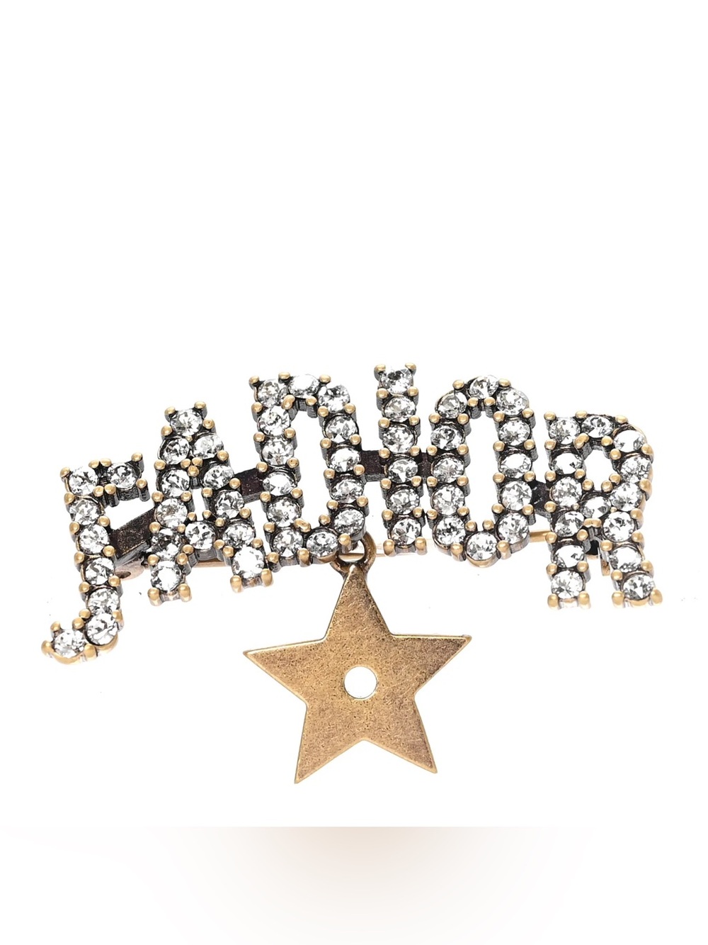 Dior Crystal J'Adior Brooch Gold vintage preloved